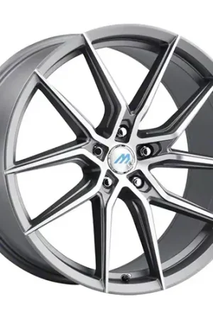 Price Drop MACH Euro Concave ME.6 Titanium Gray Machined Wheel; Rear Only; 20x10; 42mm Offset