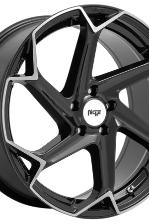 Buy Direct Niche Flash Gloss Black Brushed Wheel; 20x9; 18mm Offset