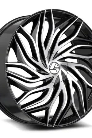 Factory Price Azara AZA-537 Gloss Black and Machined Wheel; Rear Only; 22x9.5; 15mm Offset