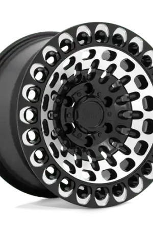 Black Rhino LABYRINTH 6X114.3 17X9.5 +12 GLOSS BLACK W/ MACHINED FACE & MILLING One Day Deal