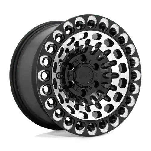 Black Rhino LABYRINTH 6X114.3 17X9.5 +12 GLOSS BLACK W/ MACHINED FACE & MILLING One Day Deal