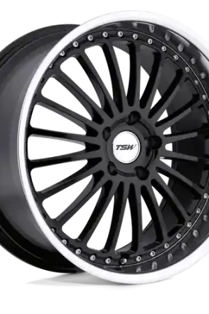 Sale TSW SILVERSTONE 5X120 17X8 +20 GLOSS BLACK W/ MIRROR CUT LIP