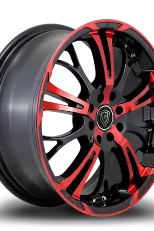 WHITE DIAMOND W667 5x105/5x114.3 17x7+35 BLACK RED FACE Money Back Guarantee