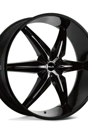 Helo HE866 5X115/5X120.65 22X9.5 +35 GLOSS BLACK WITH REMOVABLE CHROME ACCENTS Buy Direct