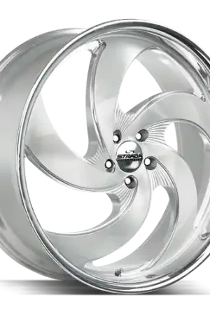 Strada Street Classics Retro 5 5x127 22x9 +15 Brushed Face Silver Milled SS Lip One Day Deal