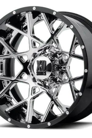 XD XD203 CHOPSTIX 8X180 22X10 -18 CHROME CENTER GLOSS BLACK MILLED LIP Budget