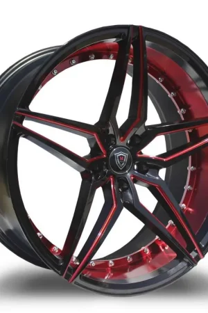 Affordable Marquee M3259 Wheel 22x10.5 5x120 Black & Red 40mm - FREE T-SHIRT INCLUDED!