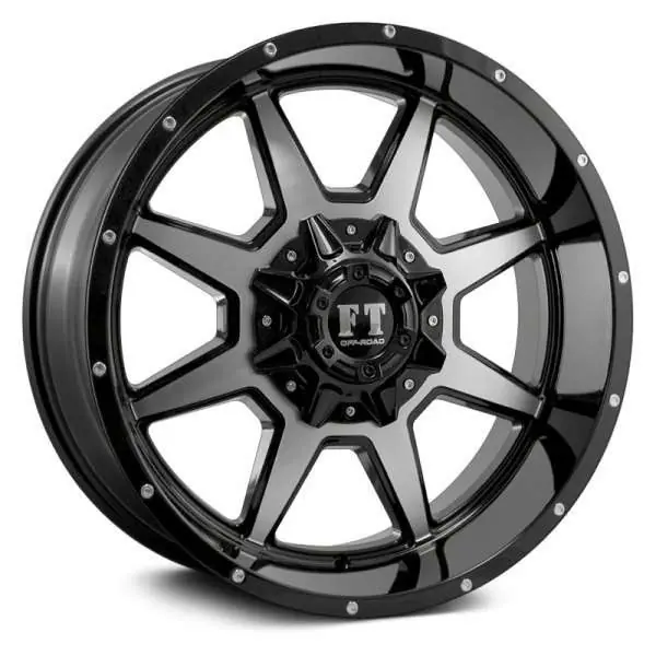 Save Now Full Throttle Ft2 Wheel 22x12 5x127 & 5x135 Black Machined -44mm - FREE T-SHIRT INCLUDED!