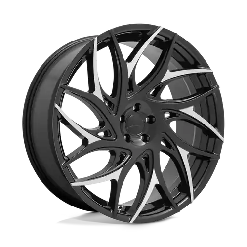 DUB 1PC S259 G.O.A.T. 5X120 20X9 +35 GLOSS BLACK WITH MACHINED SPOKES Order Now