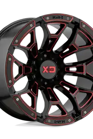 Handmade XD XD841 BONEYARD 8X170 20X10 -18 GLOSS BLACK MILLED WITH RED TINT