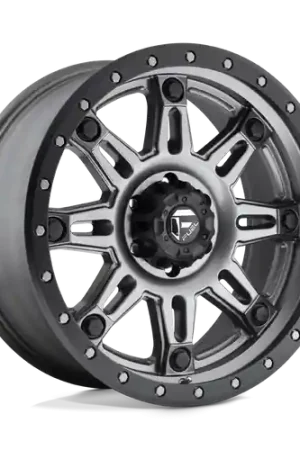 Hot Picks Fuel 1PC D568 HOSTAGE III 6X139.7 18X9 +1 MATTE GUN METAL BLACK BEAD RING