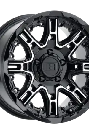 Level 8 SLINGSHOT 8X170 20X10 -23 GLOSS BLACK W/ MACHINED FACE Low Price