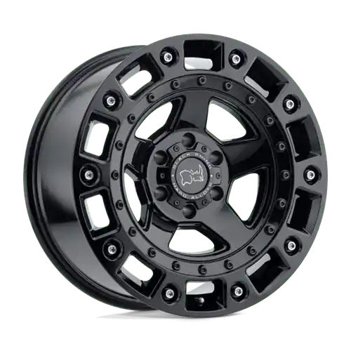 While Supplies Last Black Rhino CINCO 5X150 18X9.5 +12 GLOSS BLACK W/ STAINLESS BOLT