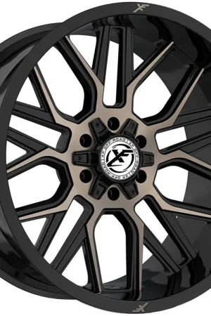Budget Xf Off-Road Xf-235 Wheel 20x10 5x127 & 5x139.7 Gloss Black & Bronze Milled -12mm