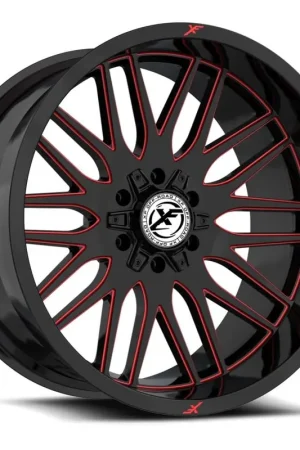 Order Now Xf Off-Road Xf-240 Wheel 17x9 5x127 & 5x139.7 Gloss Black & Red Milled 0mm