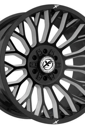 Xf Off-Road Xf-237 Wheel 20x12 5x127 & 5x139.7 Gloss Black & Milled -44mm - FREE T-SHIRT INCLUDED! Time-Limited