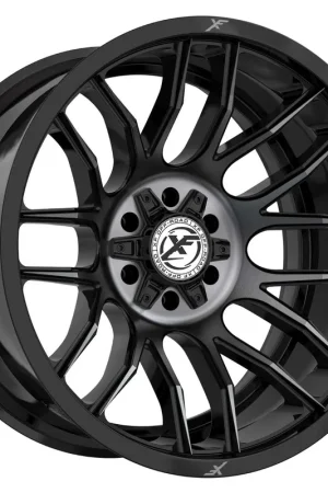 Worldwide Shipping Xf Off-Road Xf-232 Wheel 20x9 5x127 & 5x139.7 Gloss Black & Machined Titanium Double Dark Tint 12mm - FREE T-SHIRT INCLUDED!