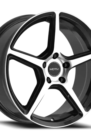 Motiv 433Mb Blade Wheel 16x7.5 5x114.3 Black Machined 40mm Super Sale