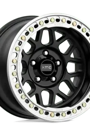 Kmc Km235 Grenade Crawl Beadlock Wheel - 20x10 Blank Custom Drilled Satin Black -48mm - FREE T-SHIRT INCLUDED! Mega Sale