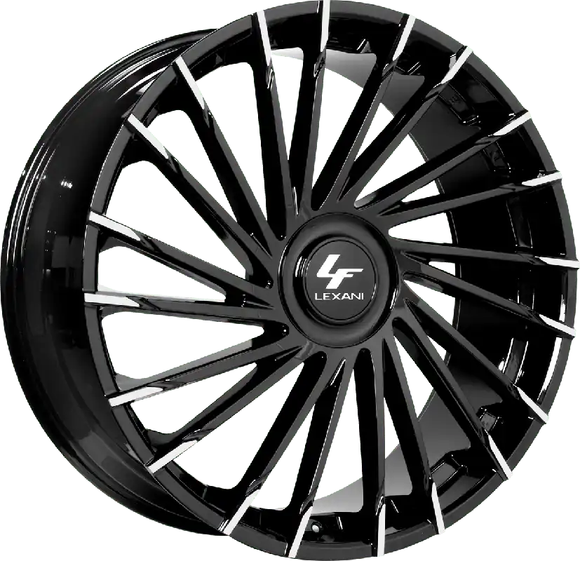 Lexani Wraith Xl Wheel 24x9 Blank Custom Drilled Black w/ Machined Tips 15mm - FREE T-SHIRT INCLUDED! Special Offer