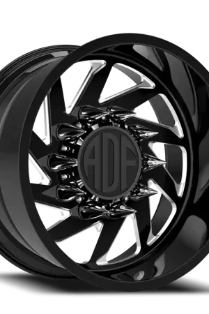 Premium Adf Contractor Wheel 22x14 5x135 Gloss Black/Machined -76mm - MINIMUM PURCHASE OF 4 - FREE T-SHIRT INCLUDED!
