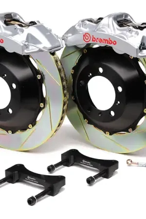 Price Cut Brembo Gran Turismo 6 Piston Front Brake Kit Silver Slotted Rotors  - 2004-2017 Subaru STI