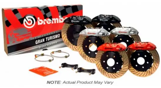 Brembo 4 Piston Front BBK Slotted or Drilled : Silver Caliper, Drilled Rotor - 1P1.8002A3 - 2013-2016 Scion FR-S / 2013-2020 Subaru BRZ / 2017-2019 Toyota 86 Worldwide Shipping