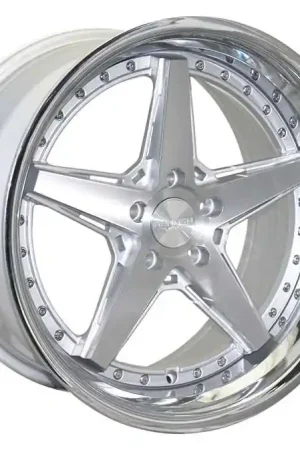 Rennen Csl-7 Wheel 19x8.5 Blank Custom Drilled Silver Brushed w/ Chrome Step Lip 15mm - FREE T-SHIRT INCLUDED! Super Sale