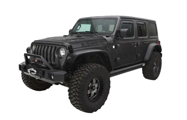 Bushwacker 2018+ Jeep Wrangler (JL) Unlimited Flat Style Flares 4pc - Black Direct From Manufacturer