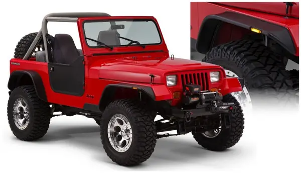 Super Sale Bushwacker 87-95 Jeep Wrangler Flat Style Flares 4pc Excludes Renegade - Black
