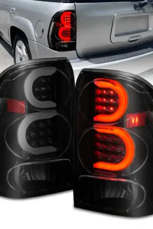 Mega Sale ANZO 2002-2009 Chevrolet Trailblazer LED Tail Lights w/ Light Bar Black Housing Smoke Lens