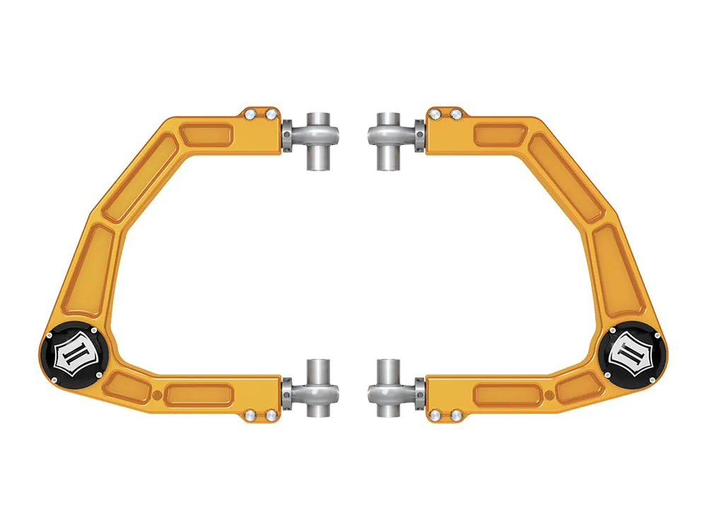 ICON 2024-2025 Toyota Tacoma/2024-2025 Toyota Land Cruiser 250 Series/2024-2025 Lexus GX550/2025 Toyota 4Runner, Front, Billet Upper Control Arms w/ Delta Joint Pro, Gold Anodizing Sale