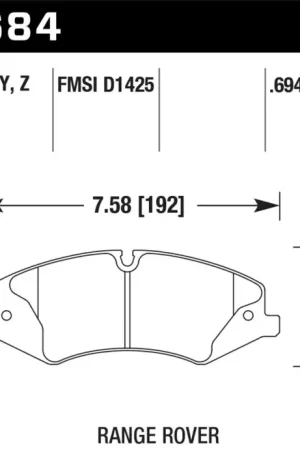 Original Hawk 10-13 Range Rover/Range Rover Sport Supercharged Performance Ceramic Street Front Brake Pads