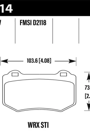 Same Day Shipping Hawk 2018 Subaru WRX STI HPS 5.0 Rear Brake Pads
