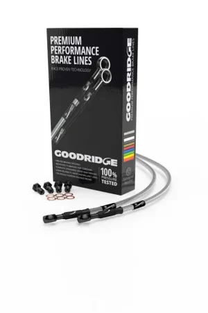 Trusted Brand Goodridge 14-15 Harley-Davidson FXDBP Drag Bar (w/o ABS) Clear Front Brake Line w/Black Fitting