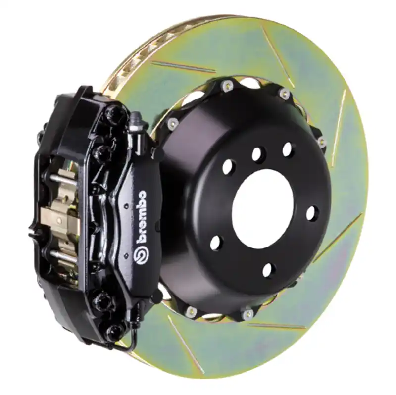 Brembo 09-13 FX35/FX50/14-17 QX70 Rr GT BBK 4Pist Cast 345x28 2pc Rotor Slotted Type1-Black Best Price