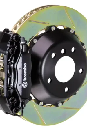 Genuine Brembo 05-11 SLK55/06-09 CLK63 AMG Rr GT BBK 4 Piston Cast 2pc 345x28 2pc Rotor Slotted Type1-Black