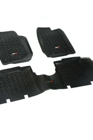 Rugged Ridge 12987.04 Black Front and Rear All Terrain Floor Liner | Jeep Wrangler JK Unlimited Wrangler Cheap