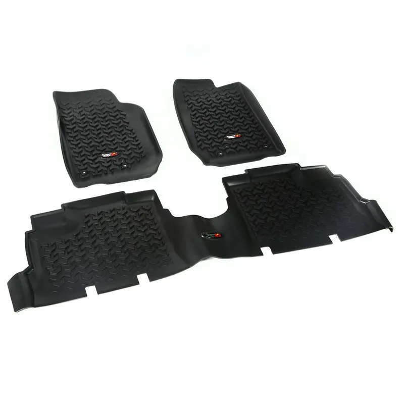 Rugged Ridge 12987.04 Black Front and Rear All Terrain Floor Liner | Jeep Wrangler JK Unlimited Wrangler Cheap