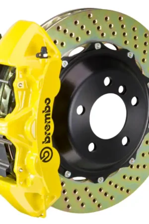 Seasonal Sale Brembo 12-16 FR-S Front GT BBK 6 Piston Cast 355x32 2pc Rotor Drilled- Yellow