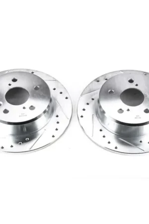 Exclusive Power Stop 99-03 Lexus RX300 Rear Evolution Drilled & Slotted Rotors - Pair