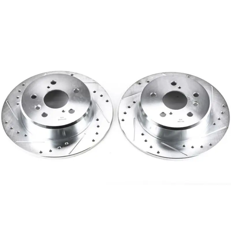 Exclusive Power Stop 99-03 Lexus RX300 Rear Evolution Drilled & Slotted Rotors - Pair