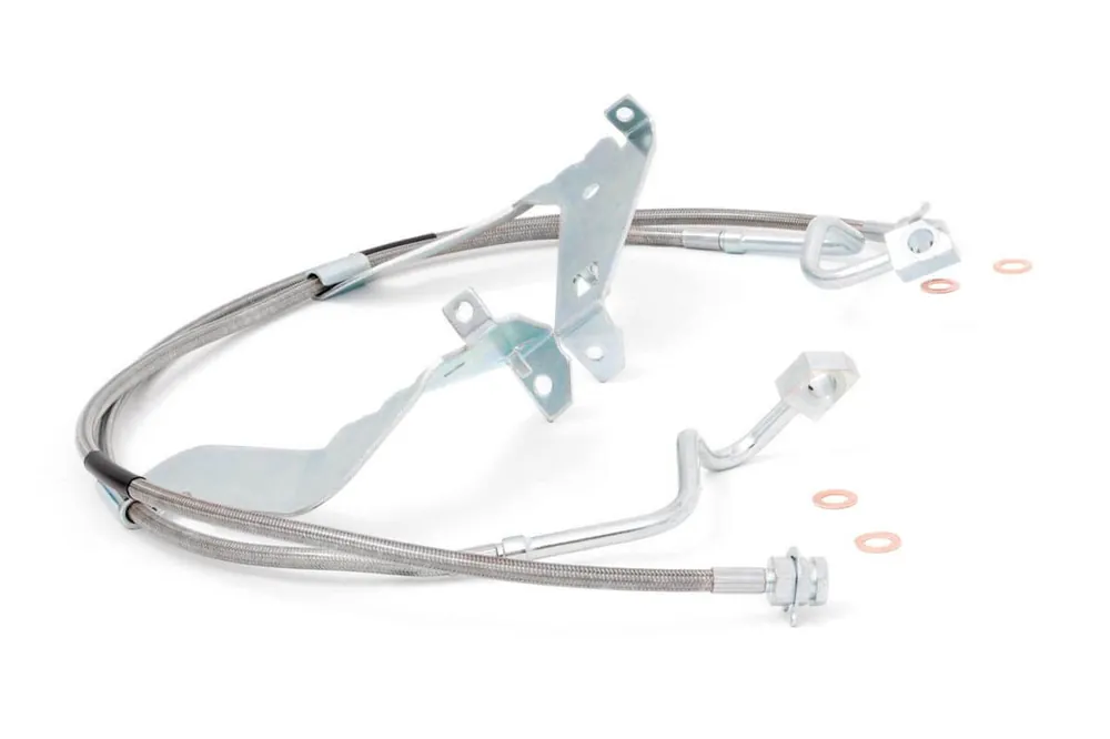 Rough Country Brake Lines - Stainless - FR - 4-6 Inch Lift - Ford Super Duty 08-16 DHTP 89710 Final Sale