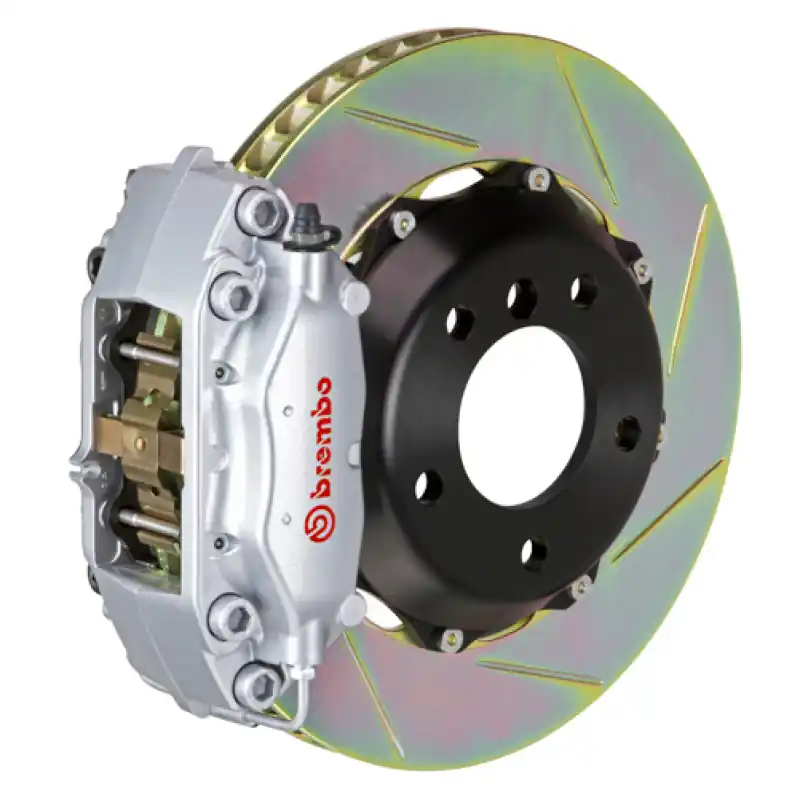 Brembo 06-13 S350 Rear GT BBK 4 Piston Cast 2pc 328x28 2pc Rotor Slotted Type1-Silver Popular