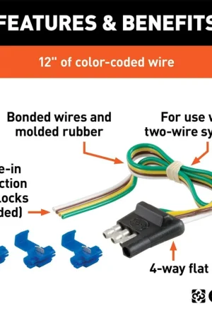 Curt 58033 4-Way Flat Connector Plug Kit Weekend Sale