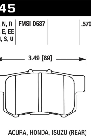 Hawk Honda/Acura/Suzuki ER-1 Endurance Racing Brake Pads (Track Only) Direct From Factory