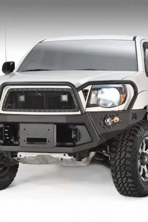 Fab Fours TT05-B1550-1 Premium Heavy Duty Winch Front Bumper Black Tacoma Handmade