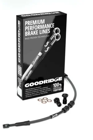 Trending Goodridge 06-07 HD FXD35 +6in Black Brake Line Kit w/Black Fittings