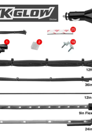 XK Glow Strip Single Color Underglow LED Accent Light Car/Truck Kit Pink - 8x24In Tube Car + 4x8In Same Day Shipping