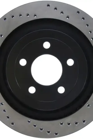 StopTech Cross Drilled Sport Brake Rotor - 2015 Ford Mustang - Rear Left Professional Grade